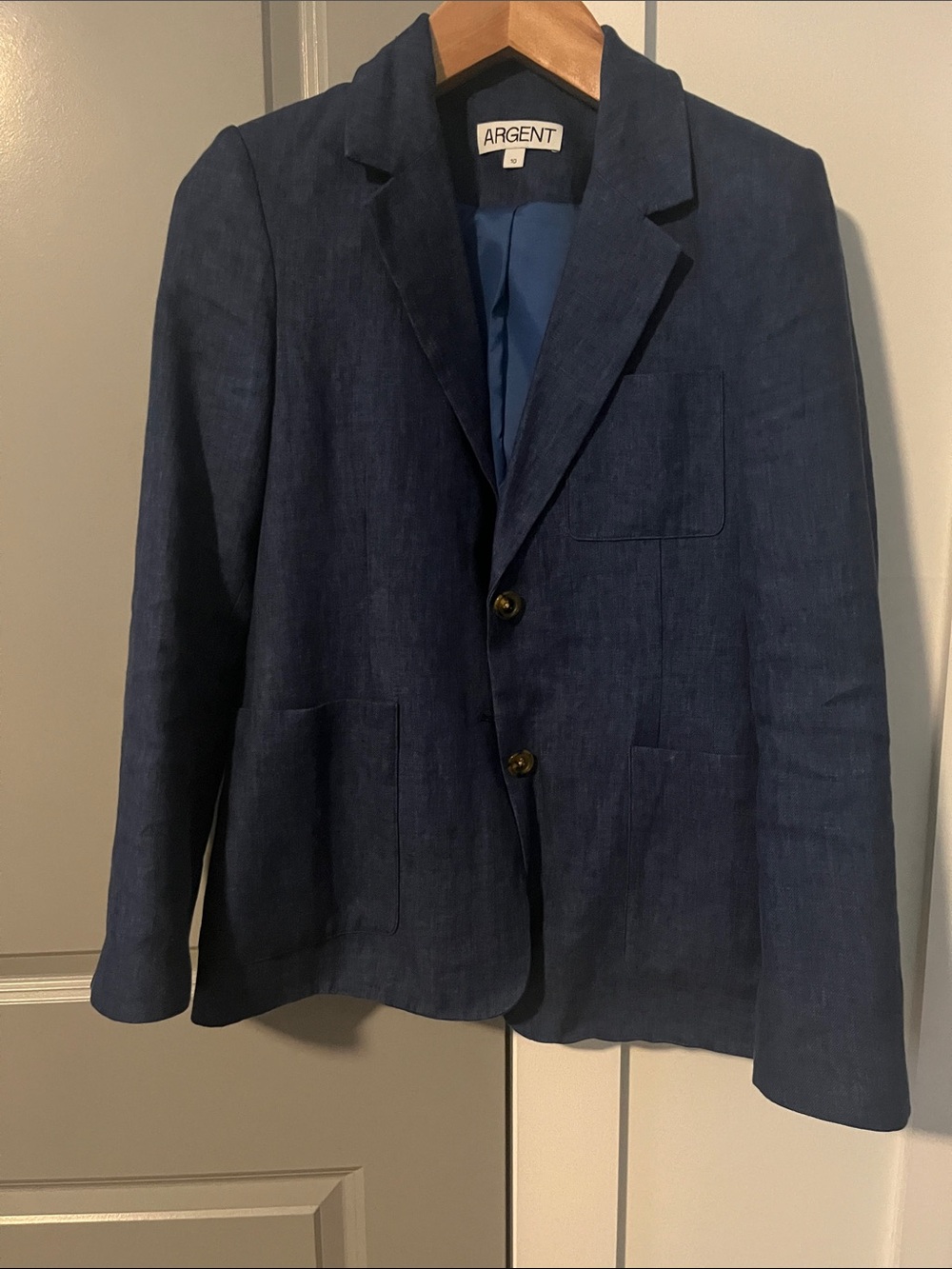 Argent Navy Linen Blazer